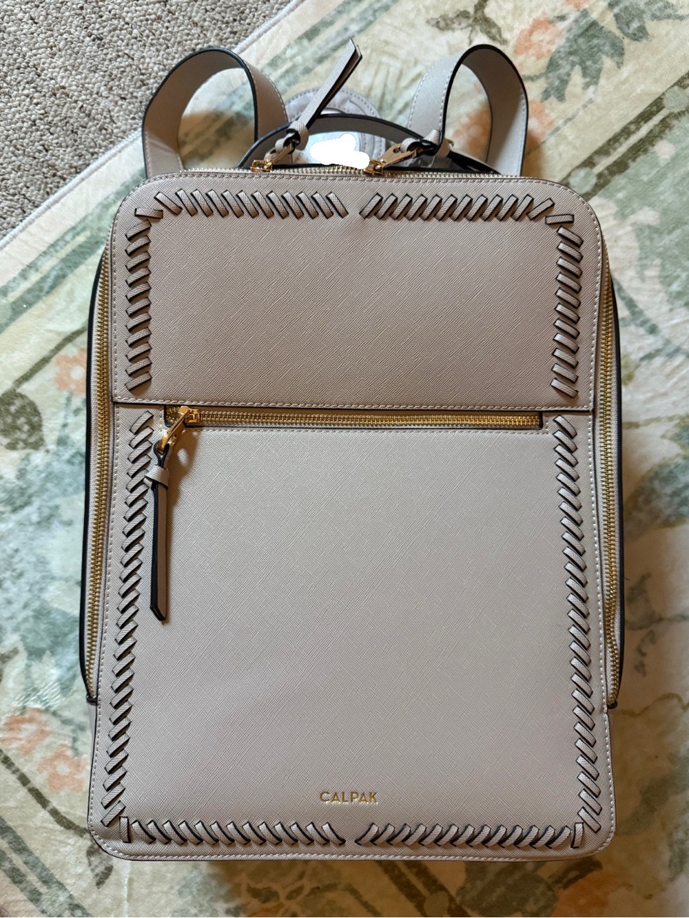 Calpak Taupe Backpack with Gold Hardware